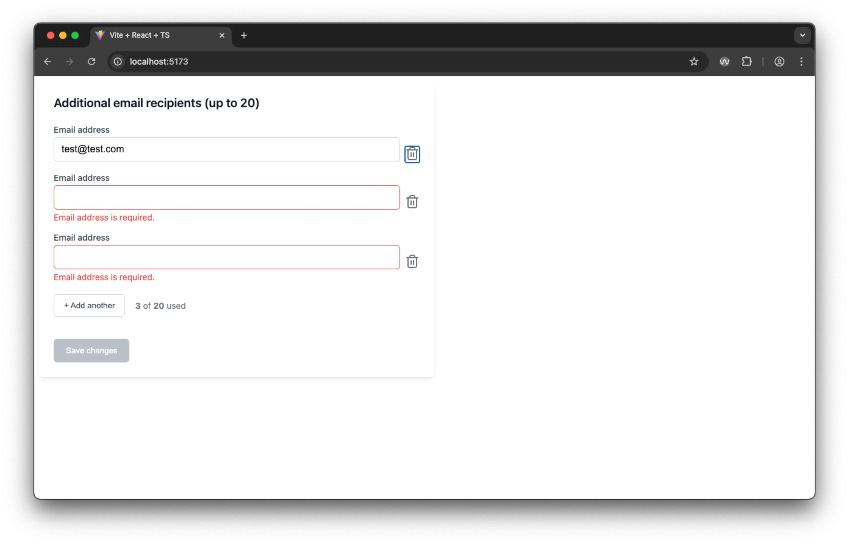 Gemini's output of 1 filled input and 1 unfilled input