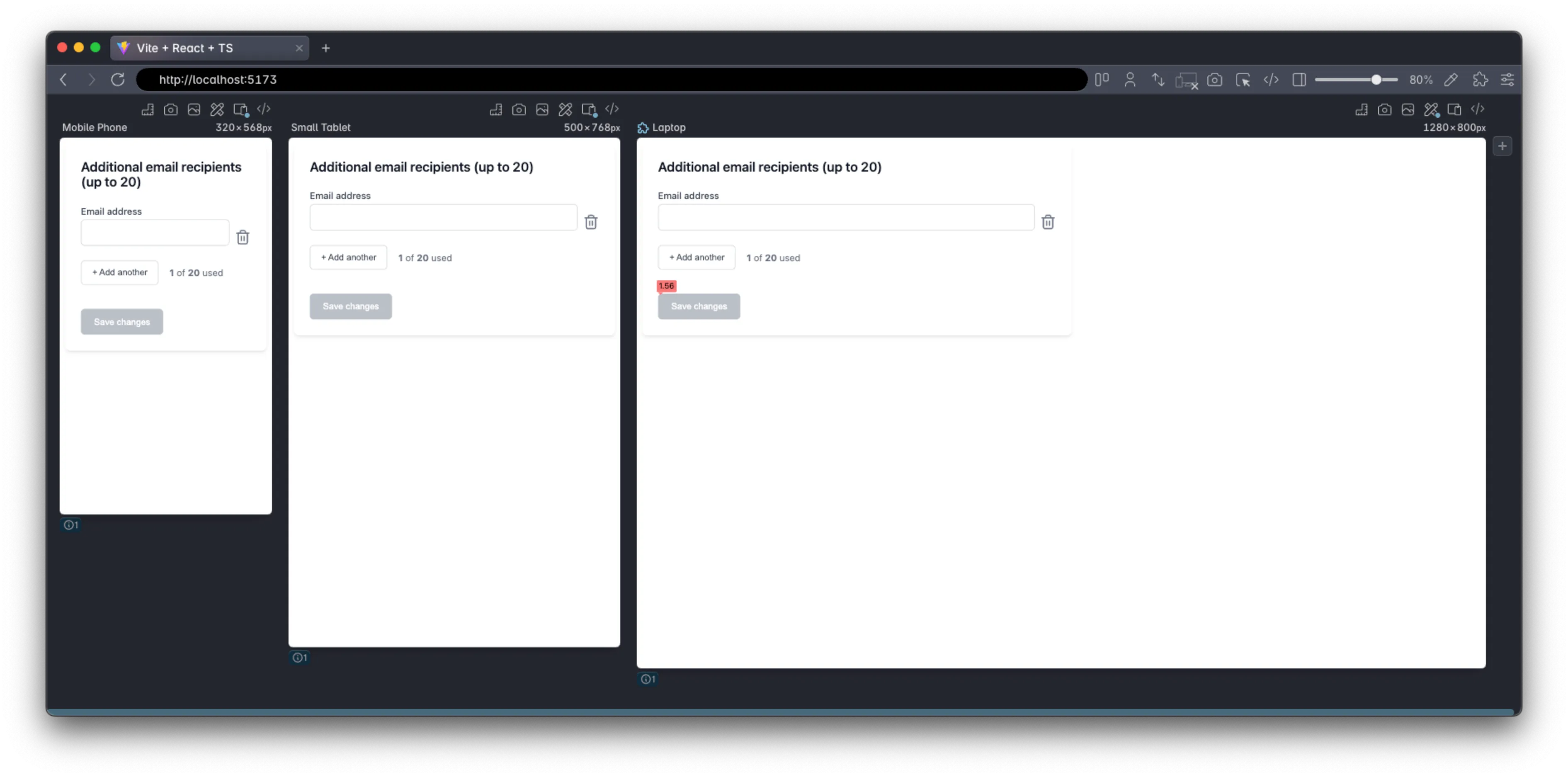 Gemini, highlights using Polypane's contrast checker