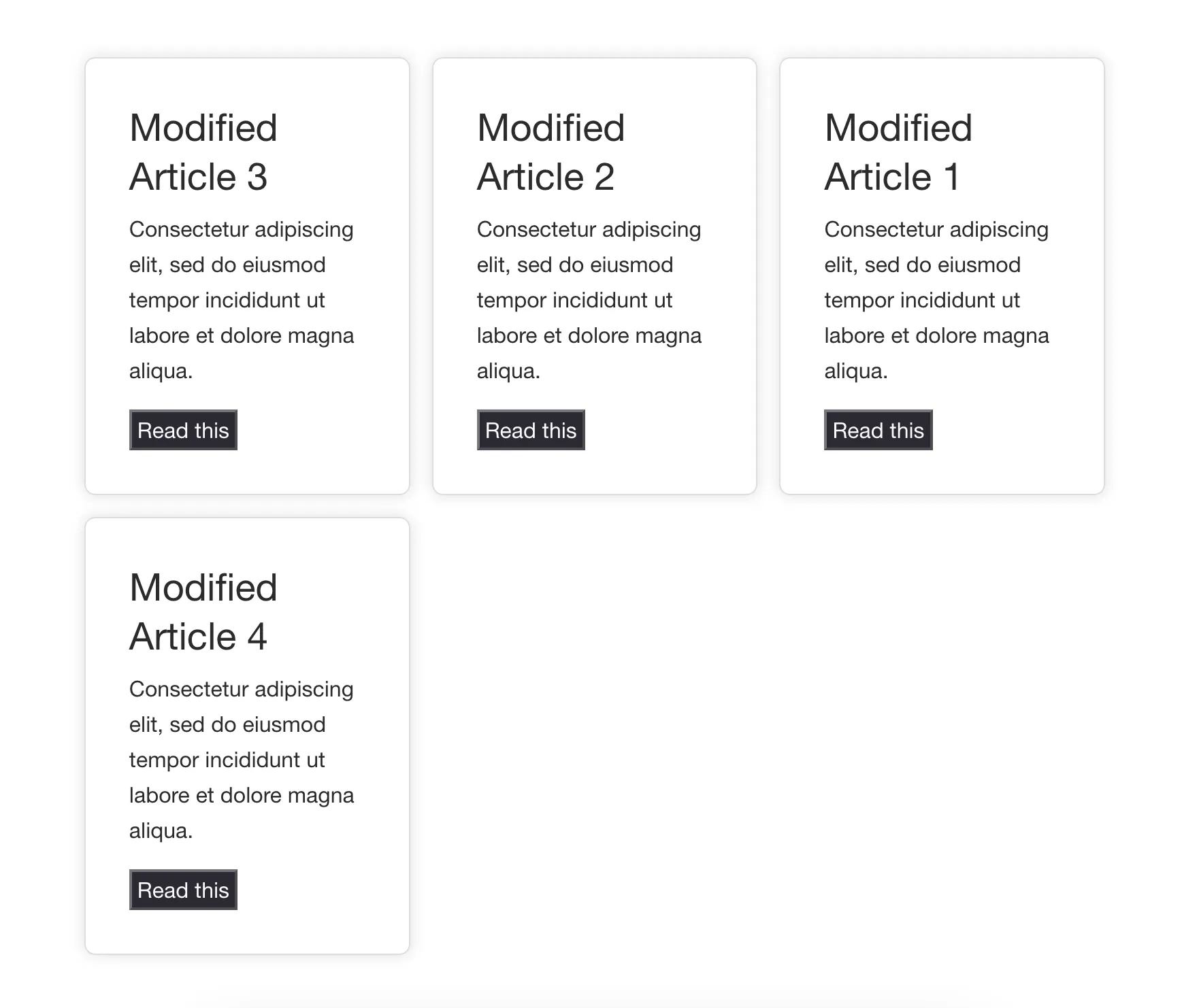 Modified data, but not in the correct order Modified data, but not in the correct order