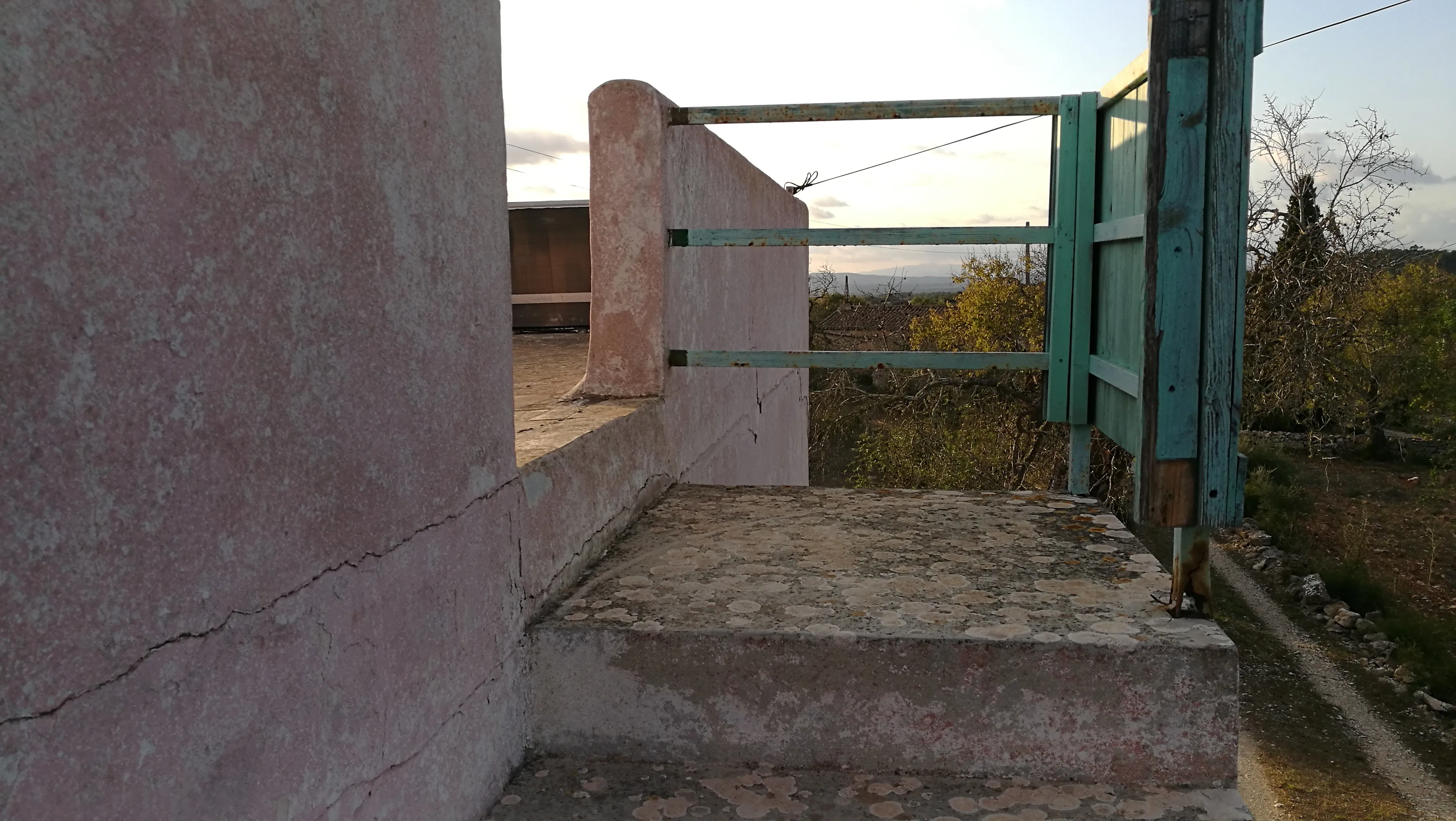 Concrete stairs in the evening sun