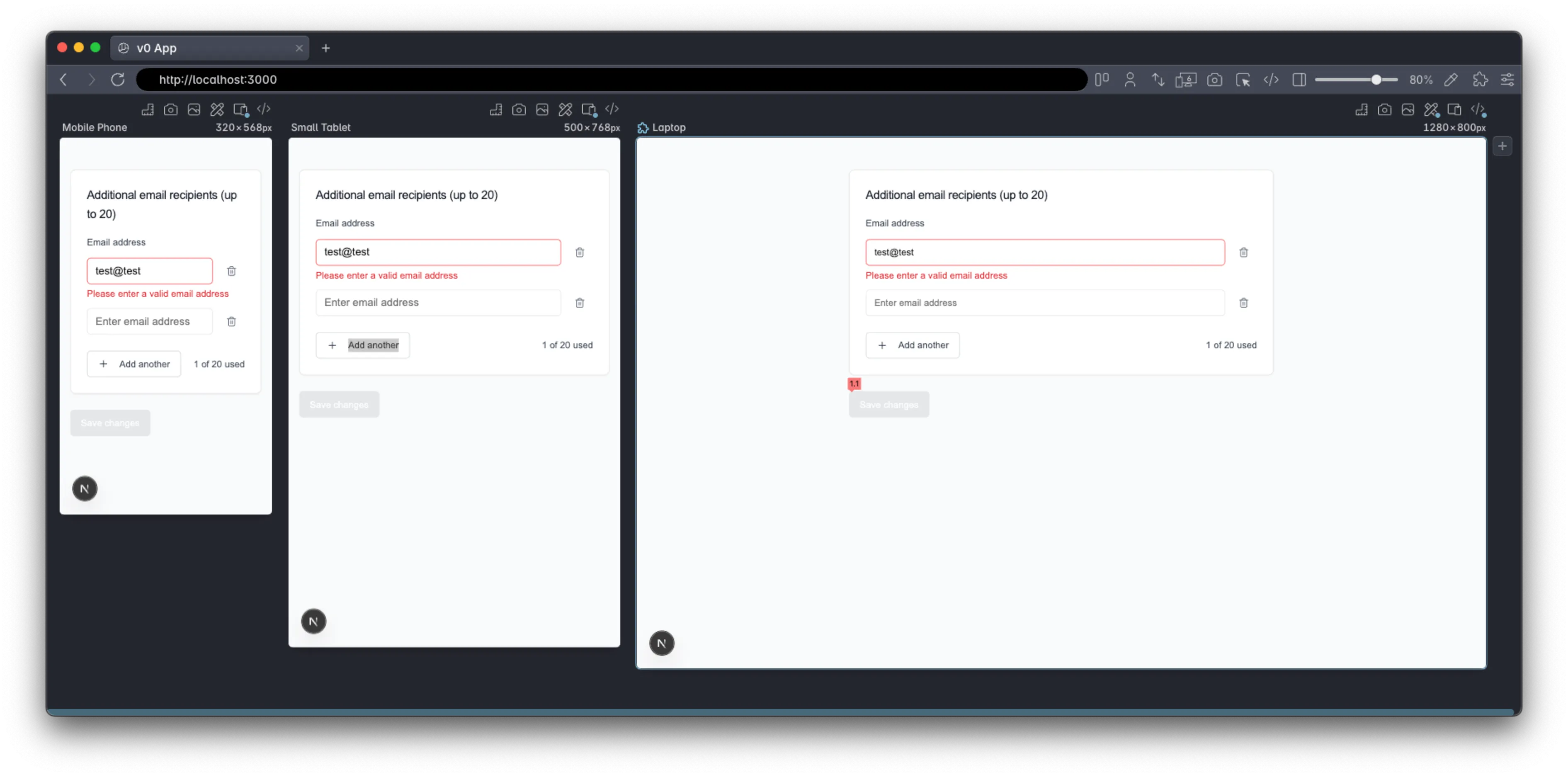 V0, highlights using Polypane's contrast checker