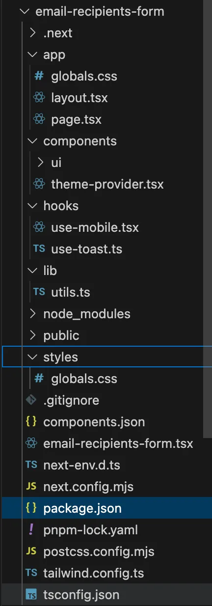 V0's project structure